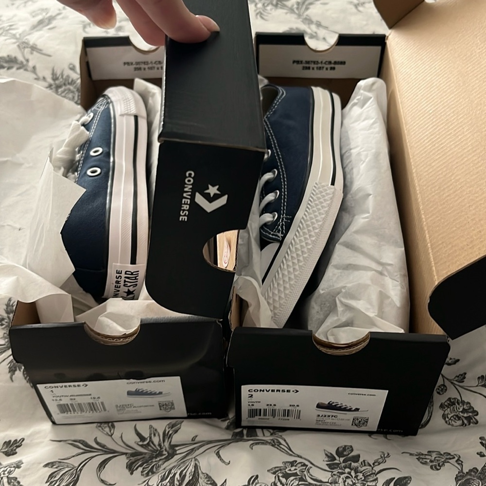 Size 1 & 2 Youth Converse - Navy Blue